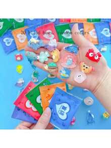 海洋生物花园装饰品，惊喜盲袋，适合制作发夹、冰箱贴、派对礼物 - 彩色 - 查看 9