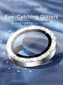 Bộ 3 miếng dán bảo vệ ống kính camera Apple, kính cường lực 9H sáng bóng độc lập, vỏ bảo vệ bằng kim loại, độ trong suốt cao, tương thích với iPhone 17/16 Pro Max/16 Pro/16 Plus/16, 15 Pro Max/15 Pro/15 Plus/15, 14 Pro Max/14 Pro/14 Plus/14, 13 Pro Max/13 Pro/13/13 Mini, 12 Pro Max/12 Pro/12/12 Mini, 11 Pro Max/11 Pro/11 Series, màng bảo vệ ống kính camera - Bạc - Xem 2