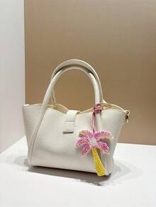 1pc Colorblock Studded Fashionable Elegant Chic Minimalist Cute Unique Interesting Plant Summer Coconut Tree Shape Coconut Tree Graphic Backpack Shoulder Bag Crossbody Bag Tote Bag Underarm Bag Cosmetic Bag Other Storage Bag Pendant Car Charm Keychain Belt Hanger Luggage Tag Identification Pendant Suitable For Couples, Best Friends, Students, Men, Women, Office, Commute, Daily, Date, Holiday, Outdoor, Travel, Business Trip, Suitable As Girlfriend, Mom, Birthday Gift