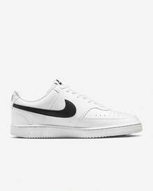 Nike Men's Court Vision Low, Next Nature Triple White - Black and White - View 3