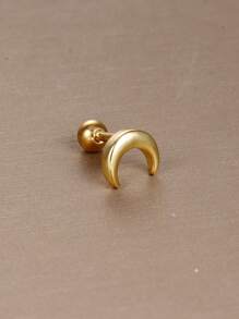 1 pezzo di aletta in acciaio inossidabile con zirconia, motivo geometrico a forma di love, fiocco di neve, corona di luna, orecchie da piercing diverse per donne, adatto per l'uso quotidiano