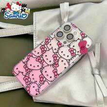 Hello Kitty Bowknot Full Screen KT Gradient Case kompatybilny z iPhone 15 14 13 12 11 Pro Max XR XS MAX 7 8 Plus różowy futerał ochronny