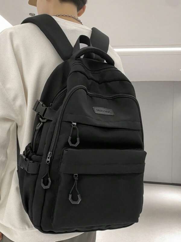 Multi-Layer Design Backpack, Minimalist Versatile Style, Large Capacity
