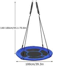 100cm Giant Nest Web Rope Hanging Tree Kids Swing Seat Round Backyard Playground - Red - View 2