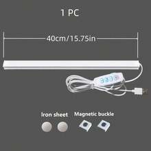 1pc /2pcs LED Sconce Light Bar, Learning Desk Lamp,USB Plug-In With Button Switch, Adjustable Brightness & 3 Color Modes (3000K, 4000K, 6000K), Magnetic Mount, Detachable Plastic Fixture, Ideal For Students, Home Office,Dimmable For Kitchen/Shelf/Cabinet/Desk, 5V, No Battery Required,Cabinet Lighting - LED Light Bar - View 15