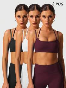 Sodalemon Women Double Layer Adjustable Strap Beautyback Sport Bra - 彩色 - 查看 8
