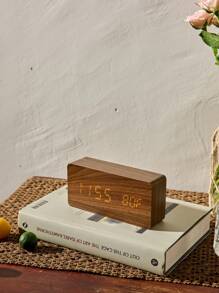 Cirelle 1 Pieza Reloj de madera inteligente para la vida, reloj despertador para dormitorio, reloj de mesa para el hogar, dispositivo electrónico de decoración, función de repetición, reloj despertador de mesa con control de voz, reloj digital de escritorio, decoración del hogar, decoración de la habitación, regalos de cumpleaños, graduación, decoración del dormitorio, decoración de vuelta a la escuela, decoración escolar, sorpresa escolar