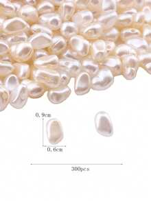300 hạt ngọc trai Baroque ABS 3D thời trang không đối xứng dùng làm vòng tay, vòng cổ, khuyên tai, đồ trang sức tự làm - Ngọc trai hình thỏi nhỏ - Xem 4