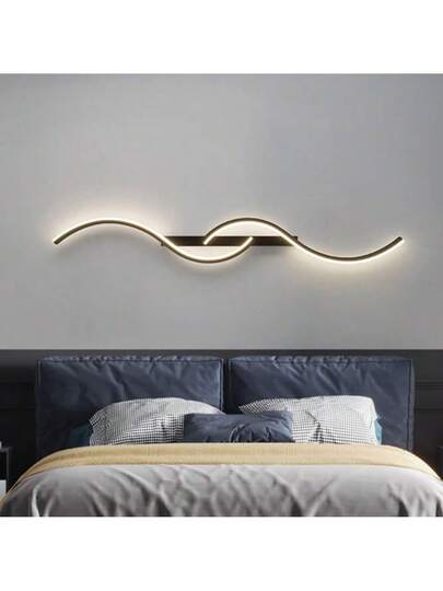 Moderne LED Wand Sconce Warm Wit Verlichting Temperature, Semi Flush Mount Metal Fixture Living Room, Dining Area, Vanity, Industrial Includes Installation Hardware, Removable Clamp, Hard Wire Setup, Polished Finish, 110V 240V Compatibility, Elegante Home Lighting Finish Lamp, Room view 2