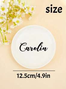 LICVIC 1/2/5pcs Personalized Name Ring Plate, Custom Jewelry Box, Customized Engagement Gift, Customizable Wedding Anniversary Ring Plate, Newlywed Gift, Proposal Gift, Bridal Shower Gift, Anniversary Gift, Personalized Ring Plate, Fashionable Autumn - Style a - View 2