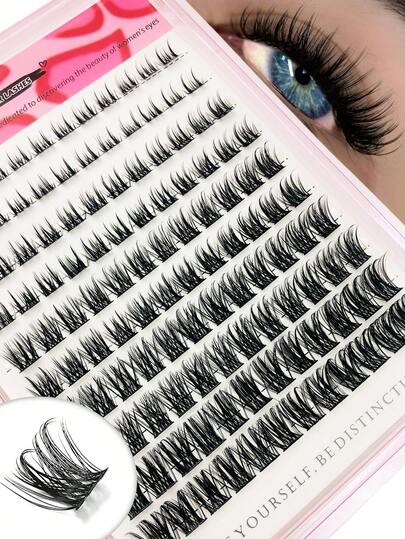 Asiteo 120pcs Soft Fluffy Eyelash Extensions, 8-16mm Mixed Length 0.07mm D Curl, 10 Rows Waterproof Faux Mink Lashes, Suitable For Natural To Dramatic Makeup Looks, Ideal For Daily, Party Or Events