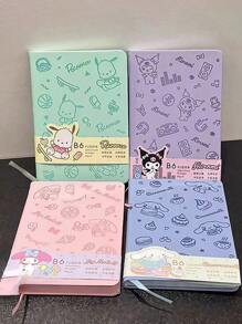 Sanrio 1 Peça Caderno de Couro B6 Sanrio, Bloco de Anotações Colorido e Fofo B6 de Desenho Animado, Diário de Estudante, Presente de Volta às Aulas para Crianças