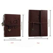 Rustic Leather Photo Album, DIY 21.5x17cm, With 60 Pages Vintage Scrapbook, 240 Photos Capacity, Wedding Guest Book, Friendship Gift, Heart Shaped Compact Size, Home Decor Album