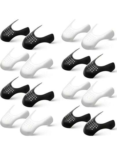 Crease Protectors Suitable For Most Sneakers, Crease Protectors, Men's 7.5-12/ Women's 5-8.5 (Black+White, Men's US Size 7.5-12)