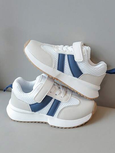 1 par de zapatos deportivos casuales con malla transpirable, suela blanda y antideslizante para niños y niñas, zapatillas de moda para niños pequeños