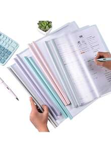 5/10/20pcs Retractable Clips, A4 Clear File Folders, Pull Rod Clips, Muted Color Water Drop Clips, Minimalist Document Folders, Resume Binders, High Capacity, Student Test Paper Clips, Retractable Document Organizers, Pastel Transparent Loose Leaf Binders, Mixed Colors, Music Score Clips, School Certificate Holders, Open-Top Document Bags, Back To School Gifts, Graduation Gifts