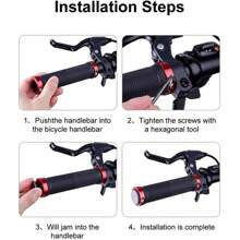 1 Coppia di Impugnature Professionali per Bicicletta, Impugnature per Manubrio Bicicletta in Lega di Alluminio con Doppio Bloccaggio a Vite, Impugnature per Manubrio Bicicletta da Montagna, Impugnature Antiscivolo in Gomma per Manubrio Bicicletta, Protezione per Manubrio Bicicletta