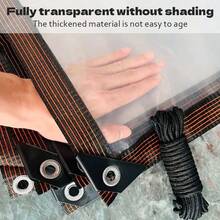 Sealed Transparent Waterproof Cloth - Suitable For Heavy-Duty Rain Shelter Covers On Terraces, Porches, Gardens, Chicken Coops, And Camping - Plastic Rain And Sun Protection, Outdoor Sunshade Waterproof Porch Cover, Heavy Duty Transparent Waterproof Cloth Strap Buckle - Plastic Snow Forest Design,