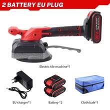Livellatrice elettrica portatile, con 2 batterie e un caricabatterie, regolazione a 5 livelli della super potenza di aspirazione della livellatrice per piastrelle, adatta per piastrelle da parete, piccole piastrelle da pavimento