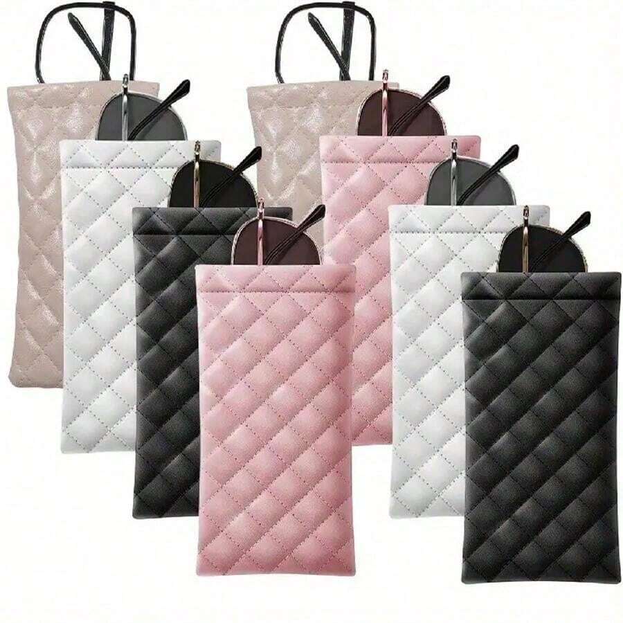 1pc Unisex Portable Compressed Eyeglasses Case - PU Leather Multi-Function Storage Bag For Glasses, Phone, Coins, Eye Mask, Makeup Brushes (4 Colors Available) For Travel Storage Bag,Makeup Bag,Cosmetic Bag,Vacation Organizer,Large Capacity Makeup Organizer Makeup Case, For Lipstick, Brush, Skincare, Mobile Phone, Coin, Small Items, For Home,Gift,Vacation And Festival Halloween Christmas Multifunctional Use,Boho Vibes