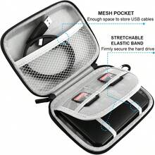 Lacdo Estuche de transporte para disco duro para Portable One Expansion Backup Plus Slim Game Drive Disco duro externo portátil 1TB 2TB 4TB 5TB USB 3.0 2.5 pulgadas Bolsa de viaje a prueba de golpes HDD, negro - Negro - Ver 10