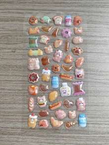 3D 可爱卡通猫贴纸 - 可爱蓬松可重复使用防水贴纸，适用于计划器、日记本、剪贴簿、笔记本电脑、手机壳、平板电脑装饰（产品空心） - 彩色 - 查看 13