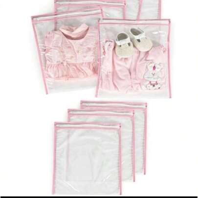 Kit 4 Saquinhos Maternidades Multiuso Organizador C/ Zíper Transparente