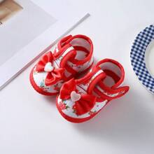 1Pair Newborn Baby Shoes Bowtie Baby Girl Shoes Anti-Slip Soft Sole Bottom Walking Princess Shoes First Walkers