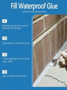 100ml High Elastic Cement Crack Filler, Wall Crack Repair, Concrete Caulking Glue, Metal Joint Sealant, Self-Leveling Caulking Glue, Roof Repair Waterproof Glue Sealant, Quick-Drying Concrete Filler For Indoor And Outdoor Use
