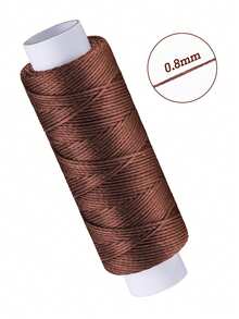 1 Roll Round Waxed Thread 0.55/0.8 Mm 54 Yards, Leather Thread Wax String For Sewing, Stitching, Bookbinding, Bracelet, Braiding,50m