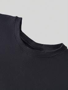 1 件女士加大码纯色时尚圆领长袖，适合休闲、运动、打底、加大码 T 恤，秋冬