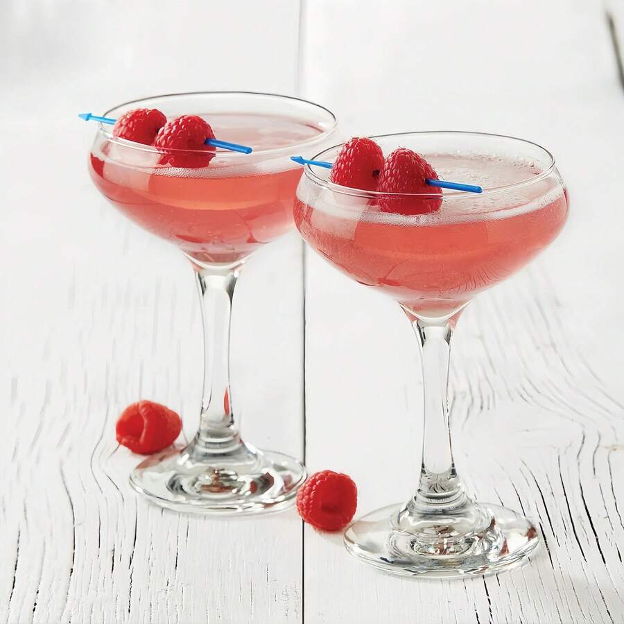 Copas de champán con platillo al estilo británico, vasos de cristal reforzado - Vajilla multiusos para festivales, celebraciones, banquetes y bodas | Opción de regalo ideal - transparente - Ver 1