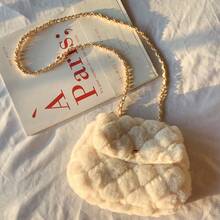 Women Crossbody - 白色毛毛包小號 - 查看 2