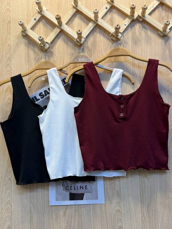 Kit 3 Blusa Feminino cropped com botao moda feminina