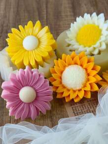 1pc Sunflower Daisy Series Flower Bouquets Silicone Mold, Chrysanthemum Shaped Candle Moulds, Aromatherapy Plaster Diffuser Stone Casting Mold For DIY Crafts, Soap, Clay, Cup Wax Making - Perfect Gift For Wedding Graduation Birthday Party Festival Home Decor, Fine Texture, Add Elegance To Your Home