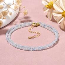 1 件 3 毫米天然石榴石串珠项链，配紫水晶、日光石刻面球形珠，优雅宝石首饰，适合女性，日常佩戴礼物 - 40cm,3mm - 查看 16