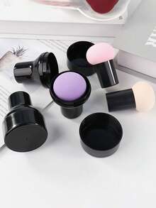 3pcs Powder Puff With Lid, Dry & Wet Dual-Use Makeup Sponge, Multi-Functional Non-Absorbing Setting Blush Brush, Stamp Cover Makeup Sponge, Makeup Sponge, Makeup Blender With Storage Box,Brush Set,Makeup Brush Kit,Make Up Brush Set,Make Up Set Complete,Makeup Brush Set,Complete Makeup Kit,Brush Kit,Brushes Makeup Set,Makeup Gift Set - Multicolor - View 2