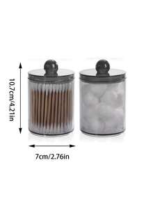 1/2/3/4pcs Black Qtip Holder, Jar Medicine Bottle Set, Bathroom Jar Set With Lid (For Swabs, Balls, Round Pads, Floss Picks), 10oz Plastic Jar Bathroom Bedroom Dresser Organizer ,Jewellery Box,Pouch,Makeup Brush Holder,Brush Holder,Perfume Organiser,Pouch Bag,Gifts For Women,Christmas Gifts,Gift Ideas For Women