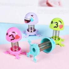 2pcs Creative Desktop Mini Assemble Spring Figurine Cartoon Expression Gashapon, Suitable For DIY Doll, Fun Assembly Decor, Interactive Stress Relief Gadget, Birthday Gift For Boys And Girls - Multicolor - View 3