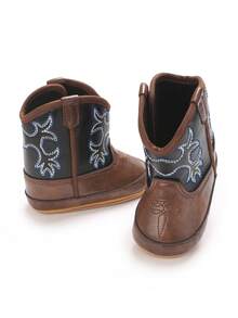 Zapatos para recién nacidos e infantes de 0 a 1 año, botas de invierno para niños, con suela blanda y cómoda, zapatos casuales de moda para caminar, zapatos de invierno - Café integral - Ver 5