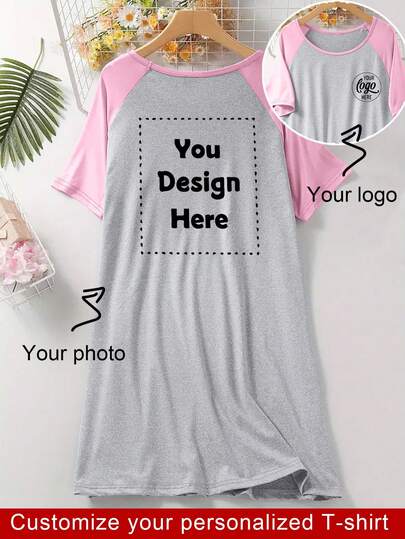 Customized Style Nightgown, Raglan Sleeve Nightgown, Comfortable Sleepwear E21