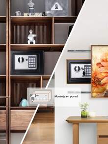 Caja Fuerte Digital De Alta Seguridad Con Código Y Llave - Negro - Ver 3