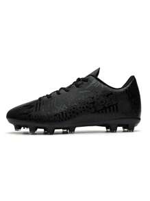 Unisex Low-Top Football/Soccer Shoes, PU Leather Upper With Stripe Design, Suitable For Match & Training, All-Season Wear, Sports Style, Durable Structure, Professional Athlete Use
