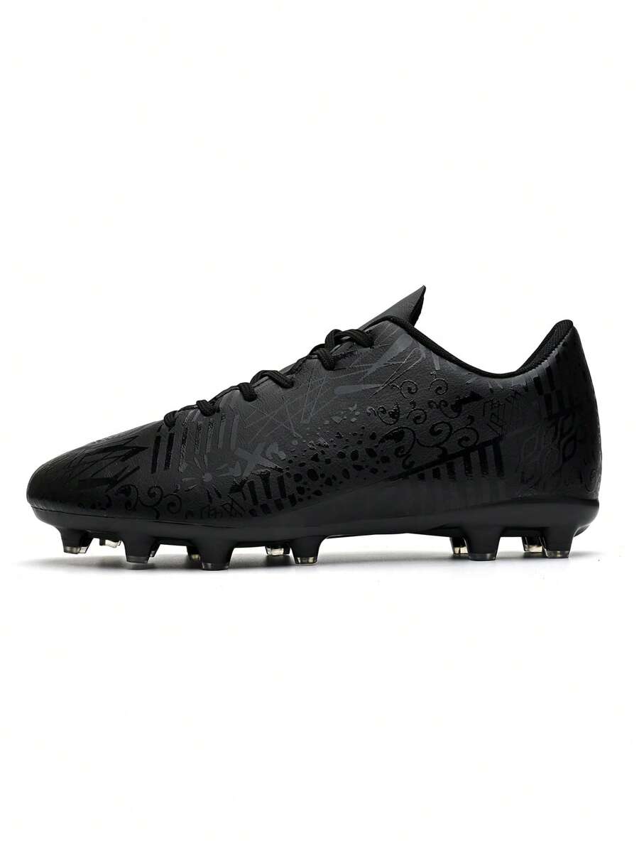 Unisex Low-Top Football/Soccer Shoes, PU Leather Upper With Stripe Design, Suitable For Match & Training, All-Season Wear, Sports Style, Durable Structure, Professional Athlete Use