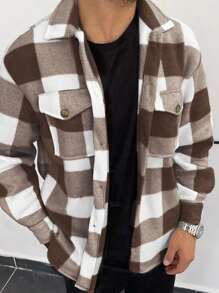 Men's Daily Fashion Versatile Minimalist Plaid Casual Jacket