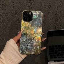 Funda para teléfono móvil con diseño de tulipán azul degradado, resistente a caídas y con patrón de glaciar. Compatible con phone 16 Pro, 15, 14 Plus, 13, 12 y 11. - Blanco - Ver 3