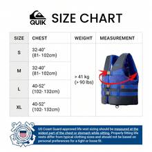 USCG Approved Men's Life Vest, Light-Weight EPE Foam And Drain Holes, Three Belts With Quick-Release Buckles & D-Ring For Fishing And Boating - Navy Blue - View 2
