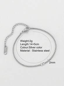 1pc Stainless Steel Metal Beaded Bracelet, Paper Clip Bracelet, Delicate Chain Bracelet, Minimalist Design, Suitable For Daily Wear, Travel And Gift, Accessory For All Seasons
