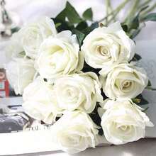 Buchet de 16 trandafiri artificiali din mătase, trandafiri artificiali realiști, potriviti pentru Ziua Îndrăgostiților, Ziua Mamei, nunți acasă, decorațiuni pentru petreceri, cadouri, coșuri florale, decorațiuni auto, accesorii vestimentare, aranjamente florale romantice, decorațiuni pentru casă și cameră, trandafiri artificiali.