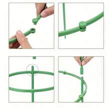 30/60 个（10 层）绿色可堆叠植物支撑环，可拆卸花盆支撑环，用于花卉和攀缘植物，增强盆栽植物的稳定性 - 綠色 - 查看 5